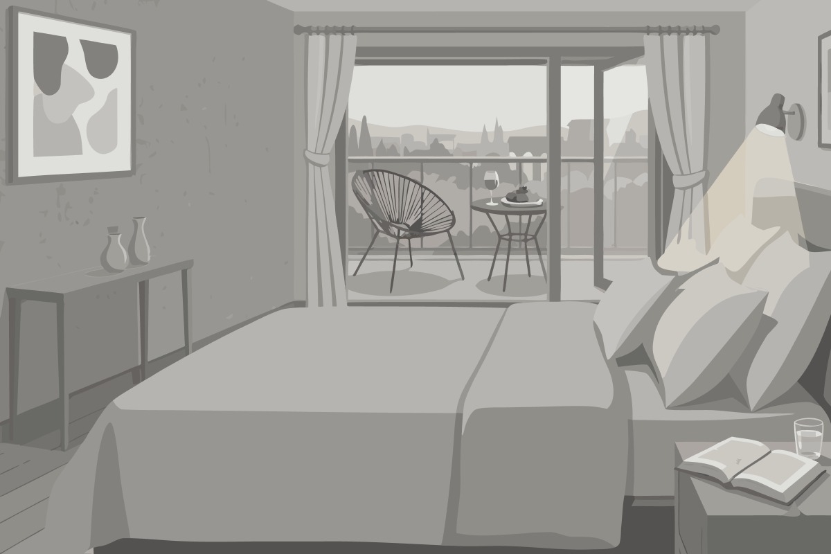 Doppel-/Zweibettzimmer mit Dusche